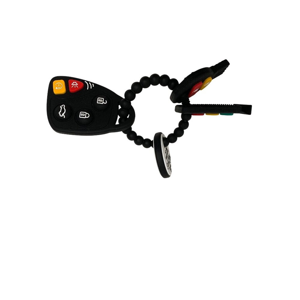 Big Spinach Teething Car Key Fob Heavy Plastic Sanitized Black Plastic Toy